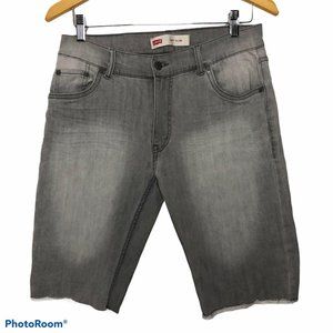 Levi's 511 Slim Gray Cut Off Raw Hem Shorts